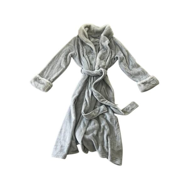 EUC Anne Klein soft plush light gray robe women size L/XL comfy cozy winter warm - Picture 1 of 5
